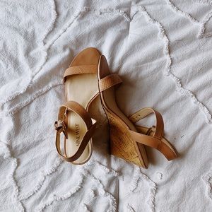 Nine West nude wedges